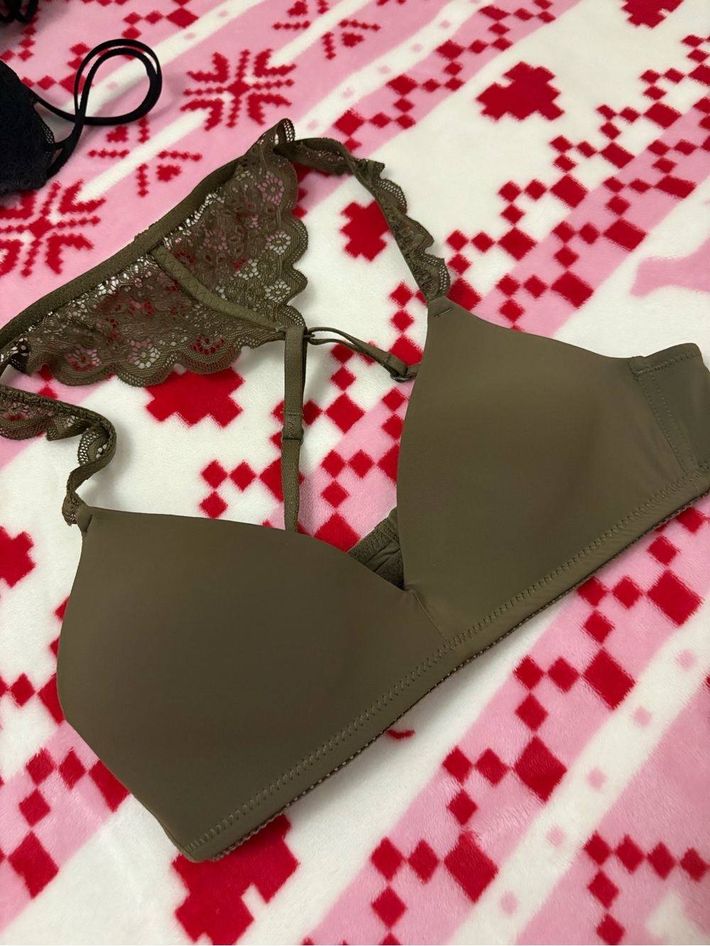 Aerie Racer Back Green Bra 30B